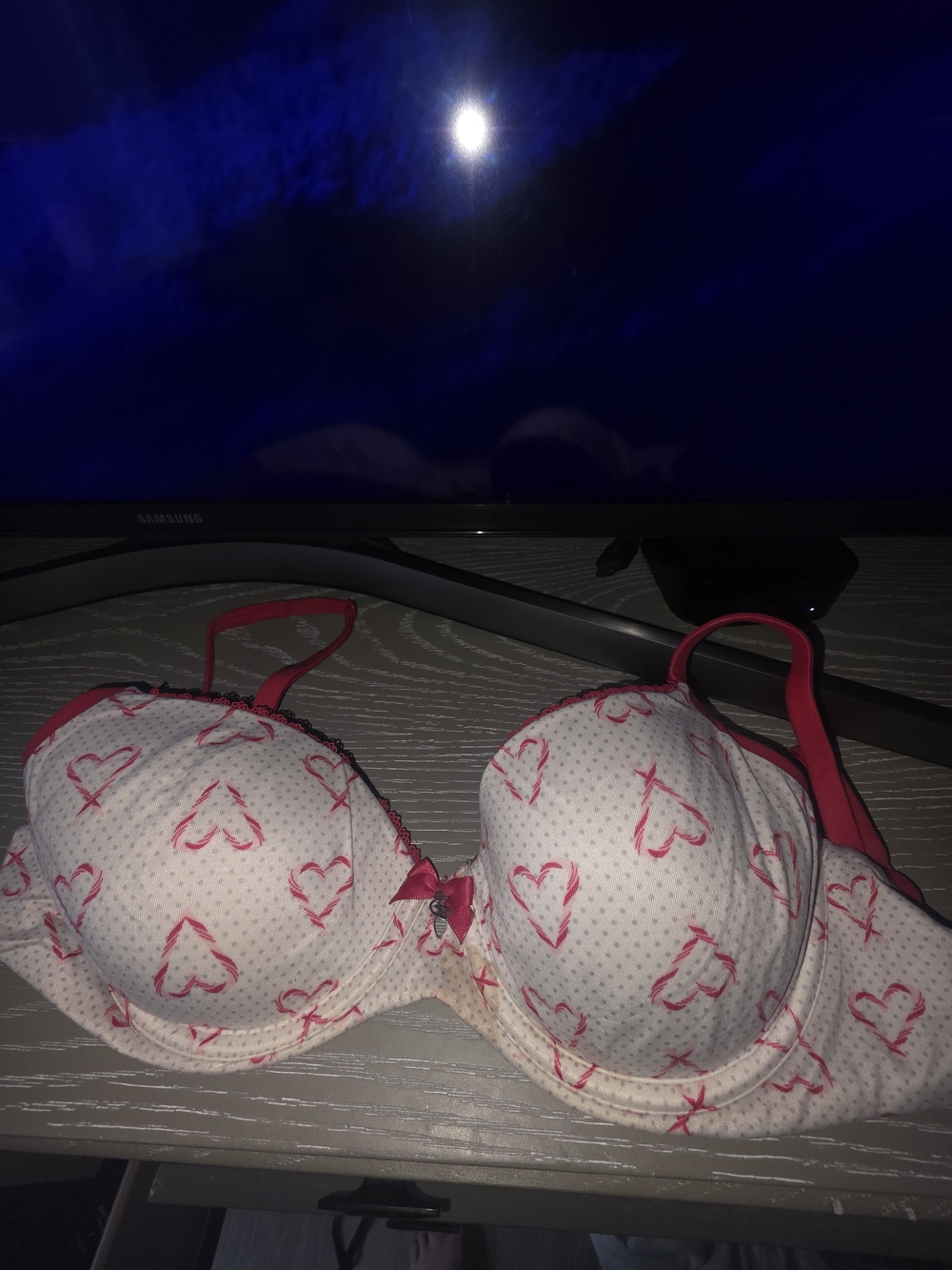 Victoria's Secret Red and White Heart Bra